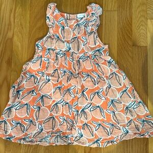 Angel Dear Orange Leaf Pattern Kids Dress
